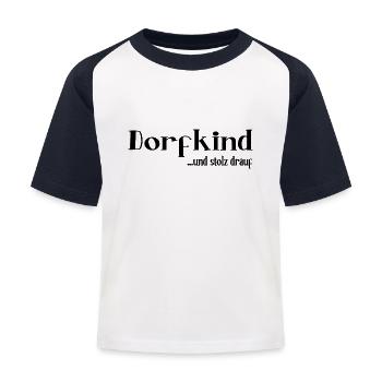 Dorfkind - Kinder Baseball T-Shirt - Weiß/Navy - Vorne
