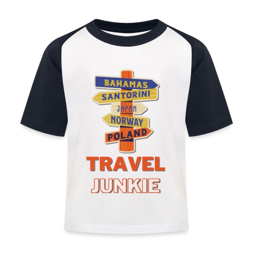 traveljunkie - i like to travel - Kinder Baseball T-Shirt
