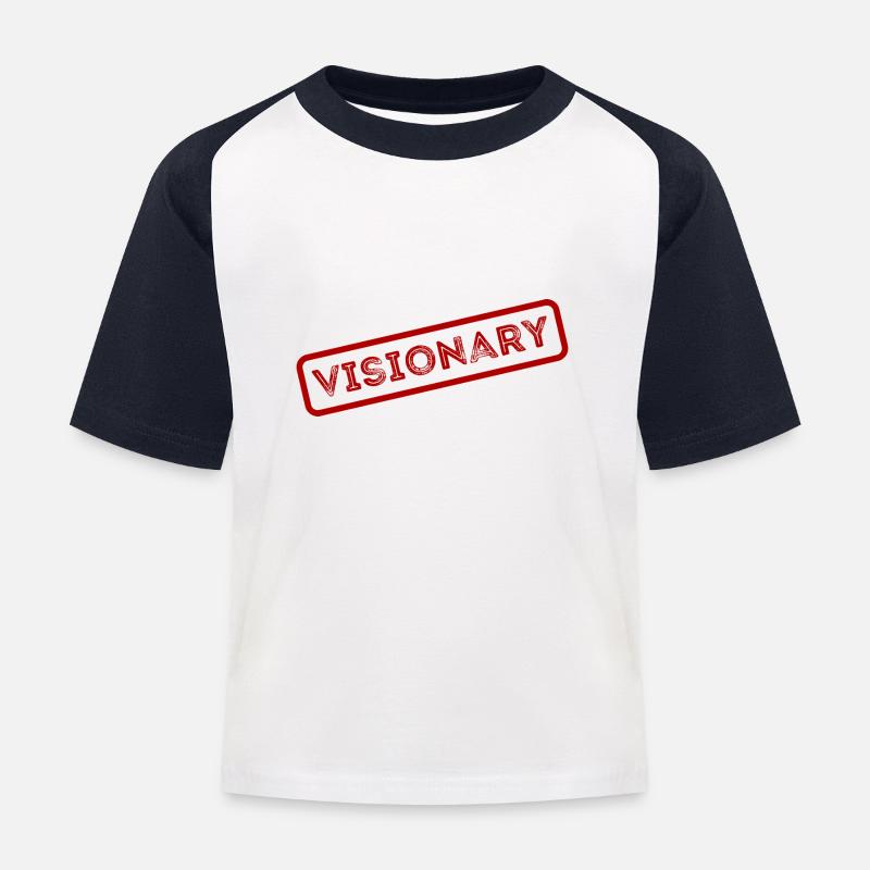 Visionary - Kinder Baseball T-Shirt - Weiß/Navy