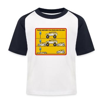 HEIN! Parking #01 (Don complet) - T-shirt baseball Enfant - blanc/marine - Devant