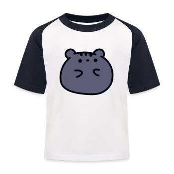 Maus - Kinder Baseball T-Shirt - Weiß/Navy - Vorne
