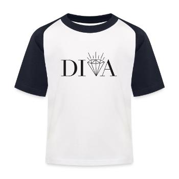 DIVA noir - T-shirt baseball Enfant - blanc/marine - Devant