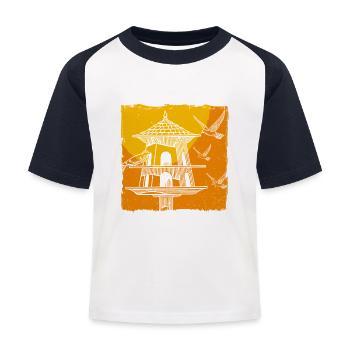 alimentation des oiseaux - T-shirt baseball Enfant - blanc/marine - Devant