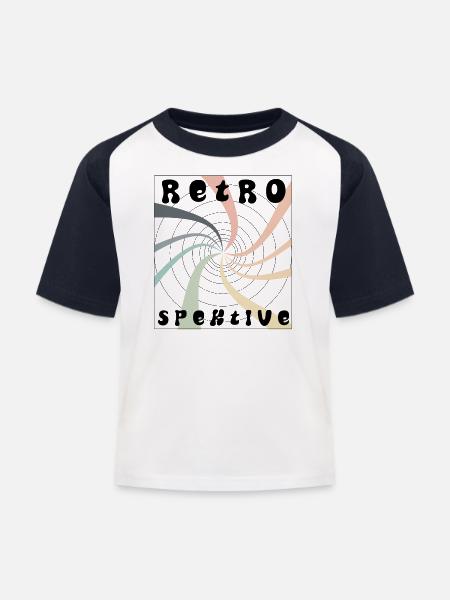 RETROSPEKTIVE - Kinder Baseball T-Shirt - Weiß/Navy