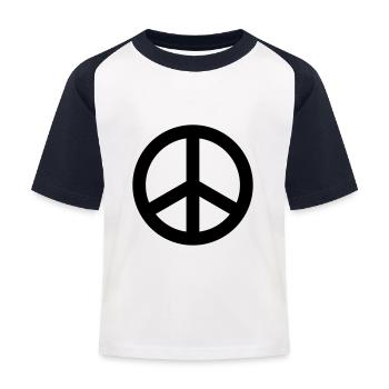 Peace Sign Hippie - Kinder Baseball T-Shirt - Weiß/Navy - Vorne