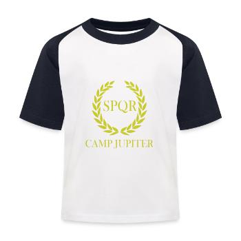 Camp Jupiter - Kinder Baseball T-Shirt - Weiß/Navy - Vorne