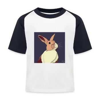 Kaninchen-Illustration - Kinder Baseball T-Shirt - Weiß/Navy - Vorne