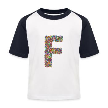 F - T-shirt baseball Enfant - blanc/marine - Devant