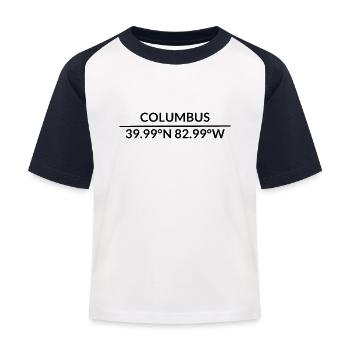 Coordonnées de Columbus, Ohio, États-Unis - T-shirt baseball Enfant - blanc/marine - Devant