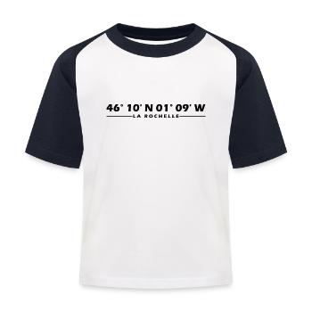 Coordonnées de La Rochelle - T-shirt baseball Enfant - blanc/marine - Devant