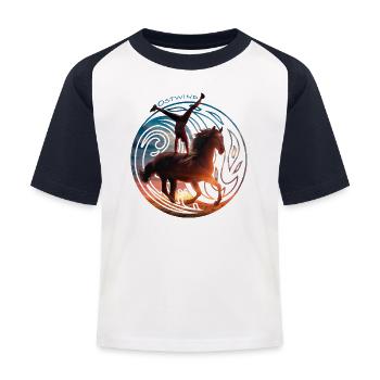 Ostwind Der Große Orkan Yin & Yang Symbol - Kinder Baseball T-Shirt - Weiß/Navy - Vorne