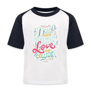 Papa Amour - T-shirt baseball Enfant - blanc/marine - Devant