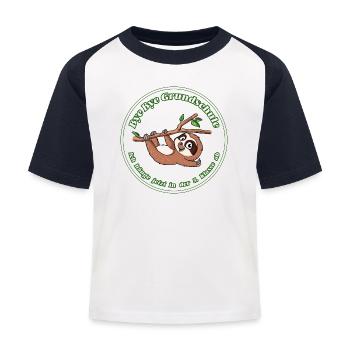 Bye Grundschule Ich hänge jetzt in der 5. Klasse a - Kinder Baseball T-Shirt - Weiß/Navy - Vorne