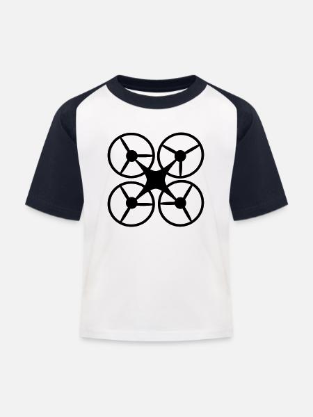 Drohne - Kinder Baseball T-Shirt - Weiß/Navy