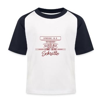 Christlich, Christlich, Christlich, Hfa - Kinder Baseball T-Shirt - Weiß/Navy - Vorne