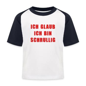 SCHRULLIG - Kinder Baseball T-Shirt - Weiß/Navy - Vorne