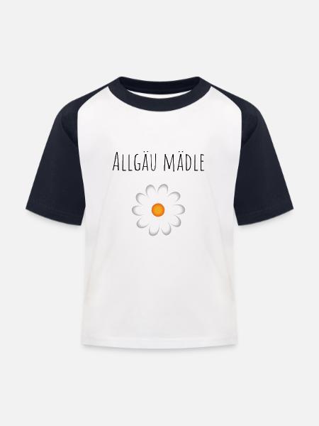 Allgäu Mädle Design - Kinder Baseball T-Shirt - Weiß/Navy