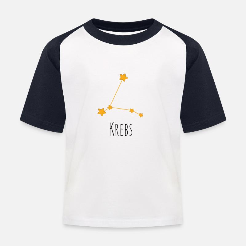Sternzeichen Design Krebs - Kinder Baseball T-Shirt - Weiß/Navy