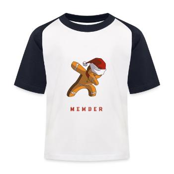 lebkuchenmann xmas crew - Kinder Baseball T-Shirt - Weiß/Navy - Vorne