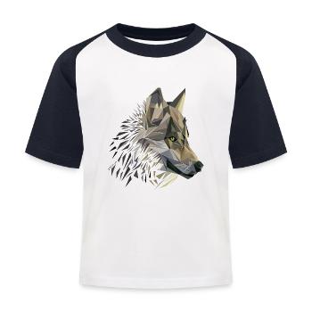 Loup - T-shirt baseball Enfant - blanc/marine - Devant
