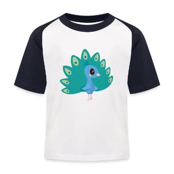 paon - T-shirt baseball Enfant - blanc/marine - Devant