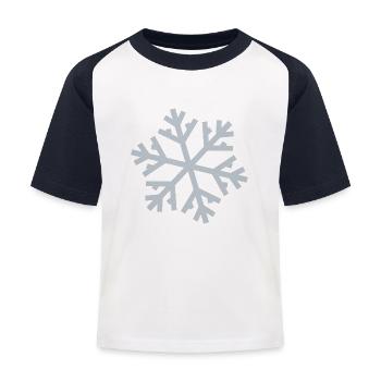 Flocon de neige - T-shirt baseball Enfant - blanc/marine - Devant