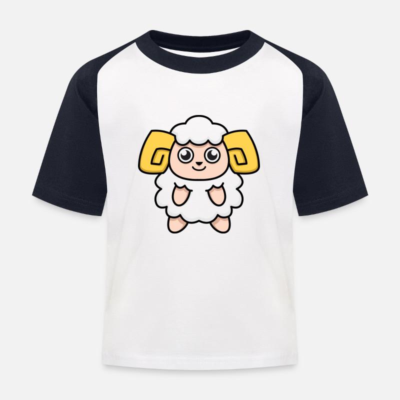 Sternzeichen Widder - Kinder Baseball T-Shirt - Weiß/Navy