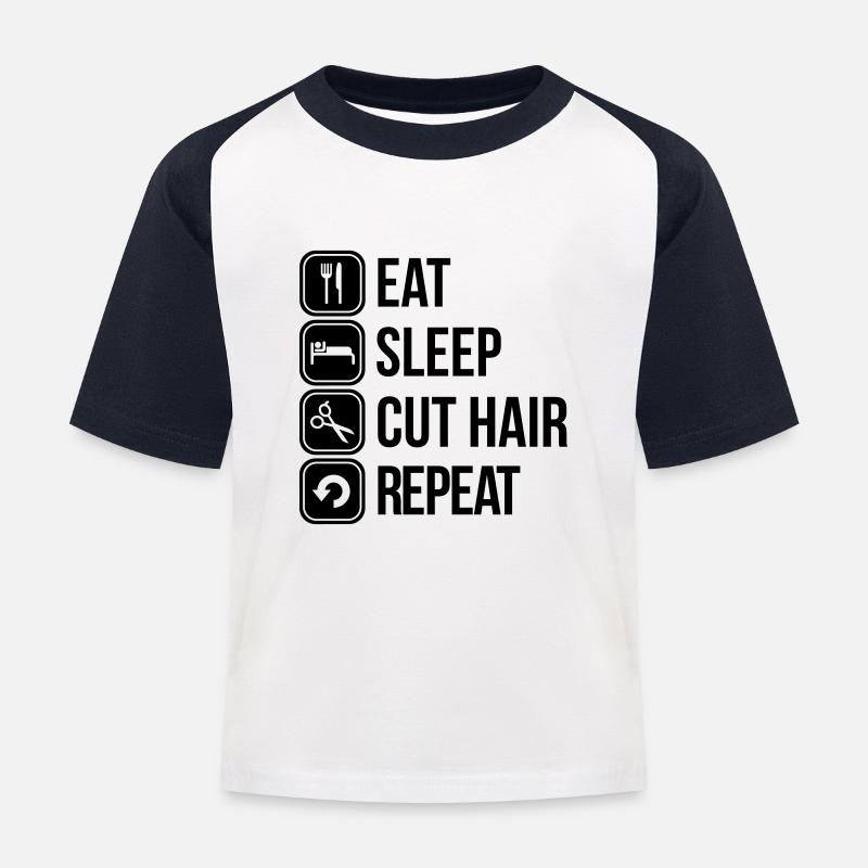 Friseur - Kinder Baseball T-Shirt - Weiß/Navy