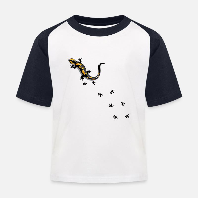 Running gecko - Maglietta da baseball per bambini - bianco/navy