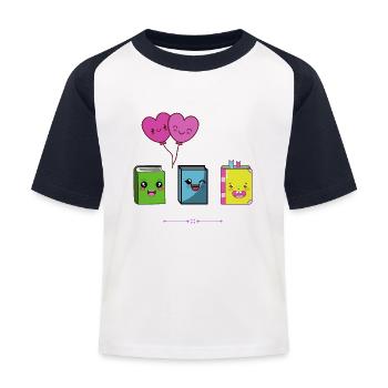 Livres Kawaii - T-shirt baseball Enfant - blanc/marine - Devant