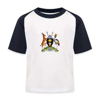 Uganda - Kids' Baseball T-Shirt - white/navy - Front
