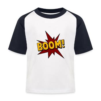 boom! - Comic - Kids' Baseball T-Shirt - white/navy - Front