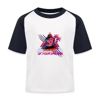 Der Mann deiner Träume - Kinder Baseball T-Shirt - Weiß/Navy - Vorne