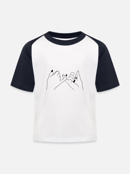 Zeichnung Freundschaft Hände Finger - Kinder Baseball T-Shirt - Weiß/Navy