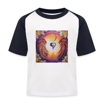 Heart angel of self-confidence - Kids' Baseball T-Shirt - white/navy - Front