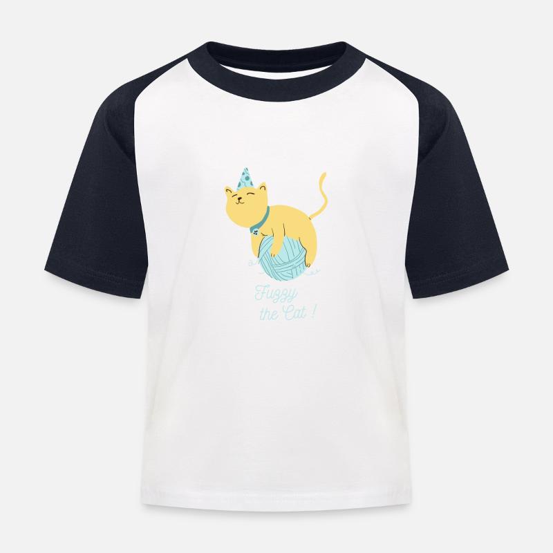 floue le chat mignon - T-shirt baseball Enfant - blanc/marine