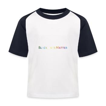 Black Lives Matter - Kinder Baseball T-Shirt - Weiß/Navy - Vorne