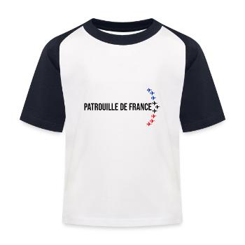 Patrouille de France meeting aérien armée de l'air - T-shirt baseball Enfant - blanc/marine - Devant