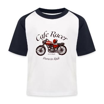 Cafe Racer - Kids' Baseball T-Shirt - white/navy - Front