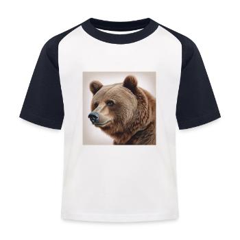 Bear - Kids' Baseball T-Shirt - white/navy - Front