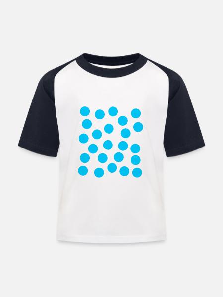 blaue punkte - Kinder Baseball T-Shirt - Weiß/Navy