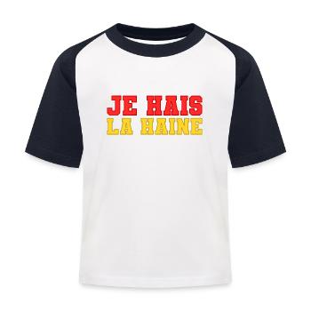 Je hais la haine - T-shirt baseball Enfant - blanc/marine - Devant