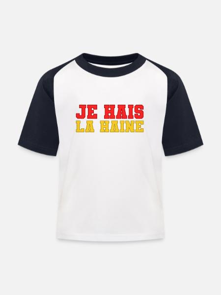 Je hais la haine - T-shirt baseball Enfant - blanc/marine