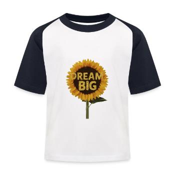 Inspirierende positive Sonnenblumen - Kinder Baseball T-Shirt - Weiß/Navy - Vorne