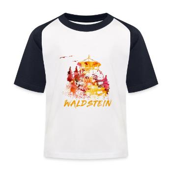 Watercolor Waldstein Fichtelgebirge Fichtelhills - Kids' Baseball T-Shirt - white/navy - Front
