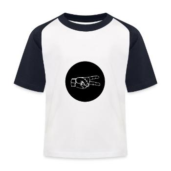 SCHERE (b) - Kinder Baseball T-Shirt - Weiß/Navy - Vorne