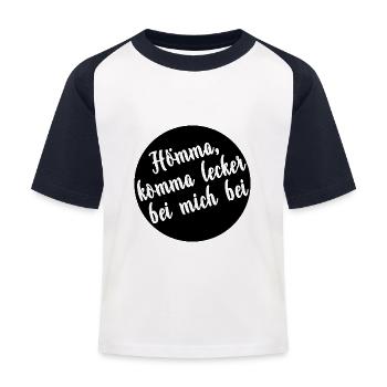 Hömma komma lecker bei mich bei (b) - Kinder Baseball T-Shirt - Weiß/Navy - Vorne