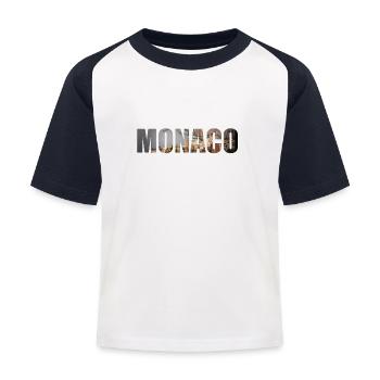 Monaco - Kinder Baseball T-Shirt - Weiß/Navy - Vorne