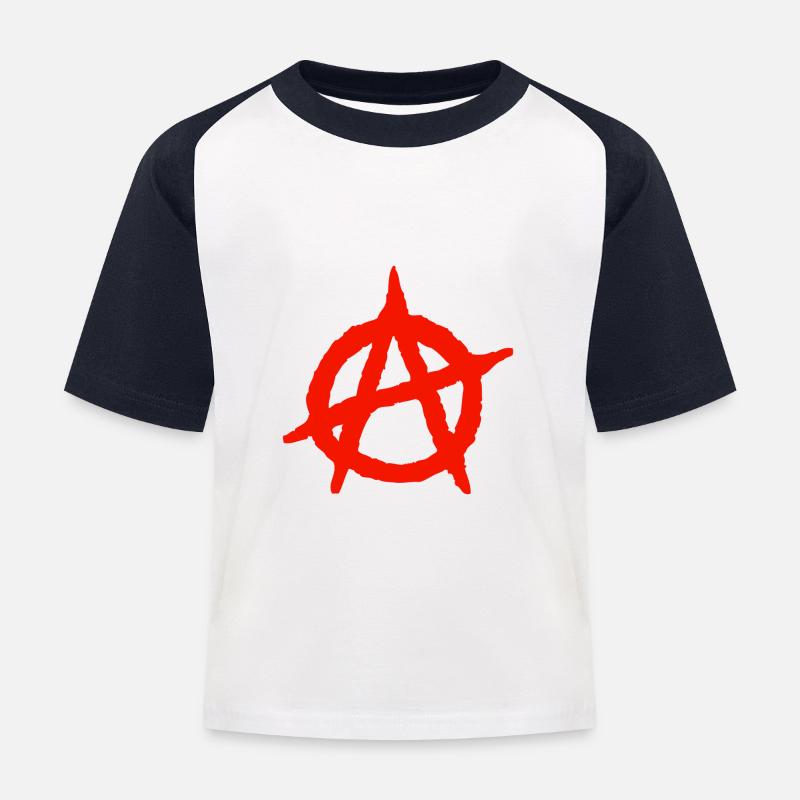anarchy - Kids' Baseball T-Shirt - white/navy