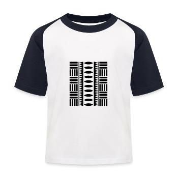 M - Kinder Baseball T-Shirt - Weiß/Navy - Vorne